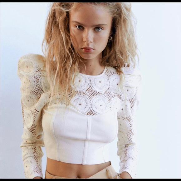 Zara Combination Knit Top S - Picture 8 of 11